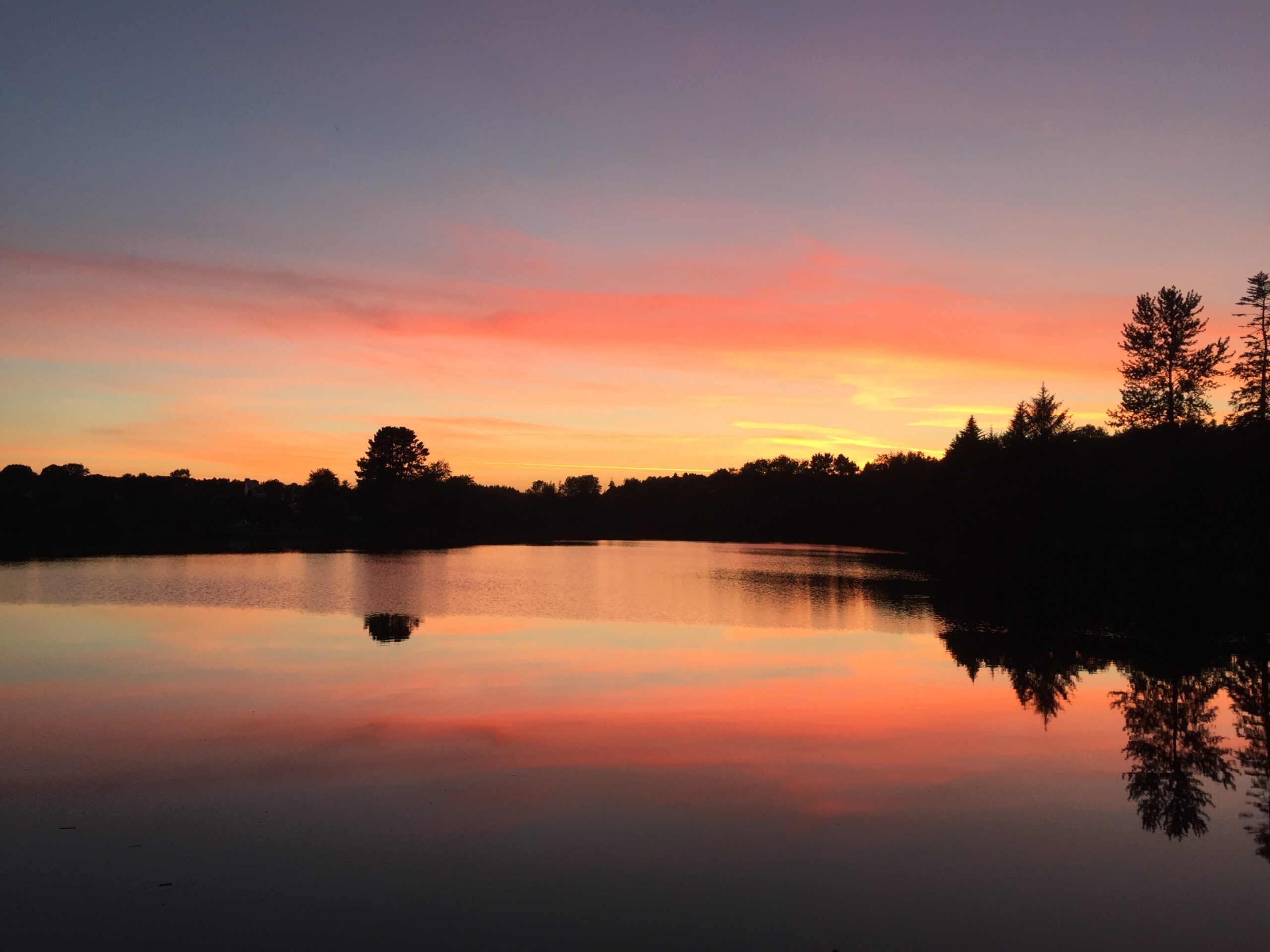 Lac Du Drennec in Brittany at Sunset