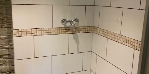 En suite shower tiled