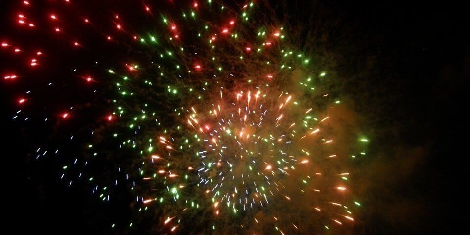 Commana fireworks on the Lac du Drennec