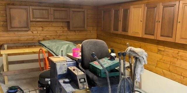 Garage bay being converted to workshop 2
