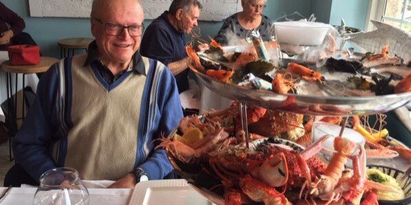 Roger's birthday feast in Roscoff